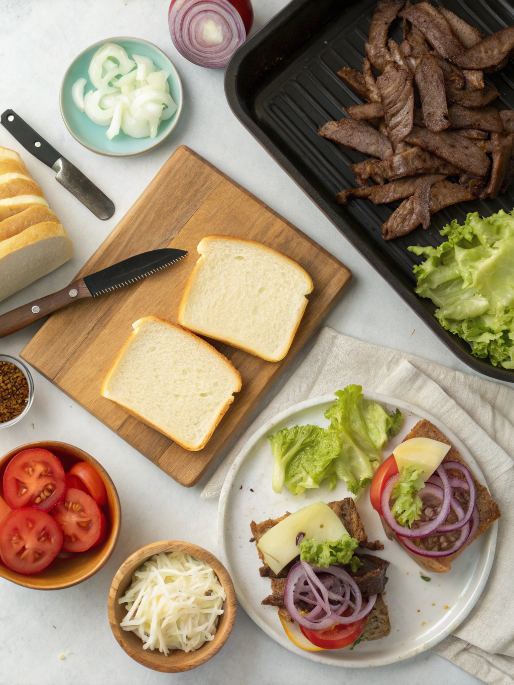 shredded beef sandwiches preparing steps