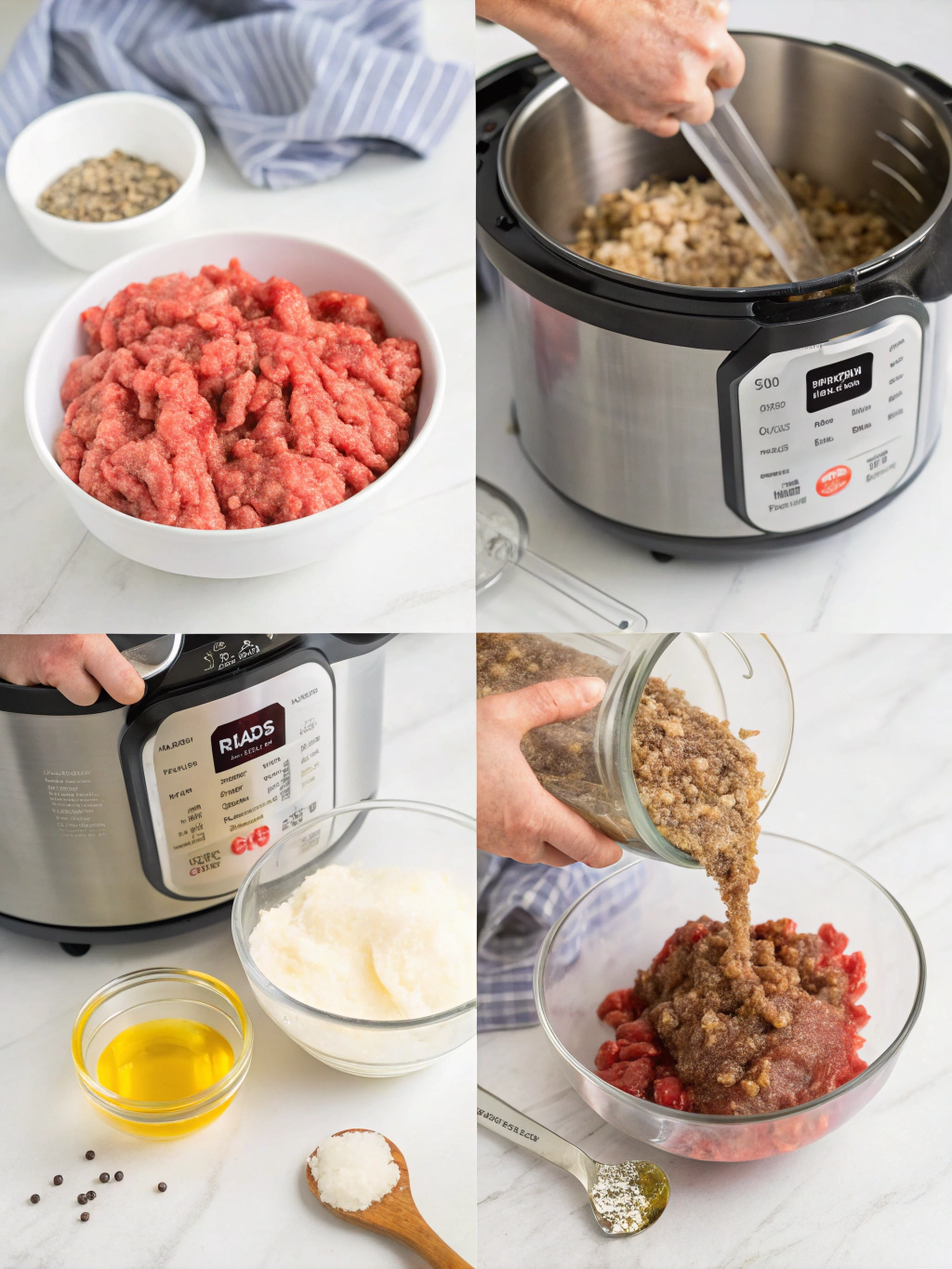 instant pot ground beef recipes preparing steps