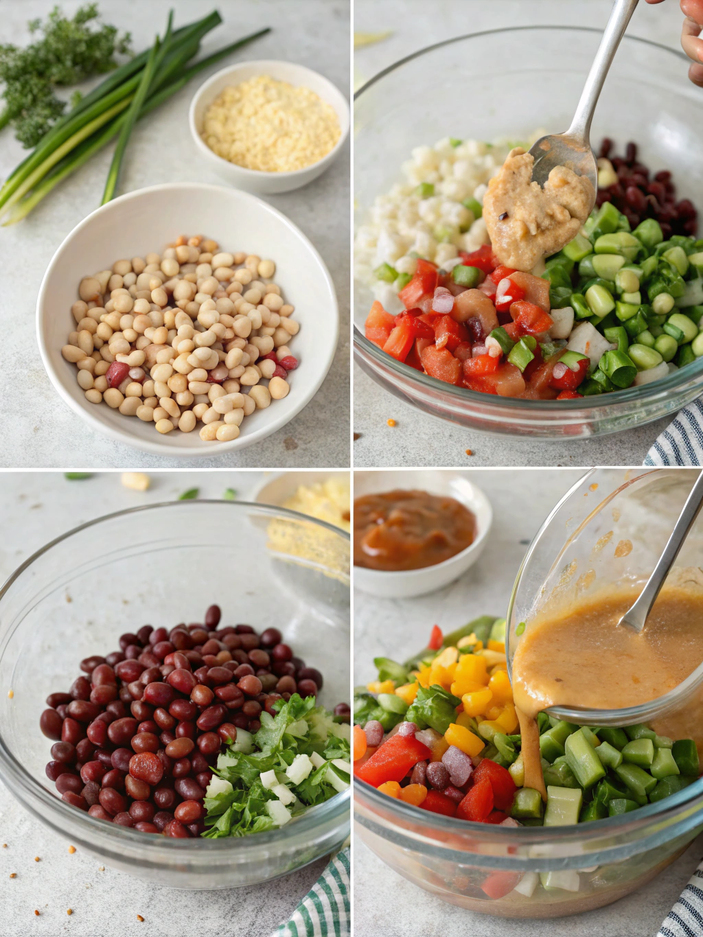 dense bean salad recipe preparing steps