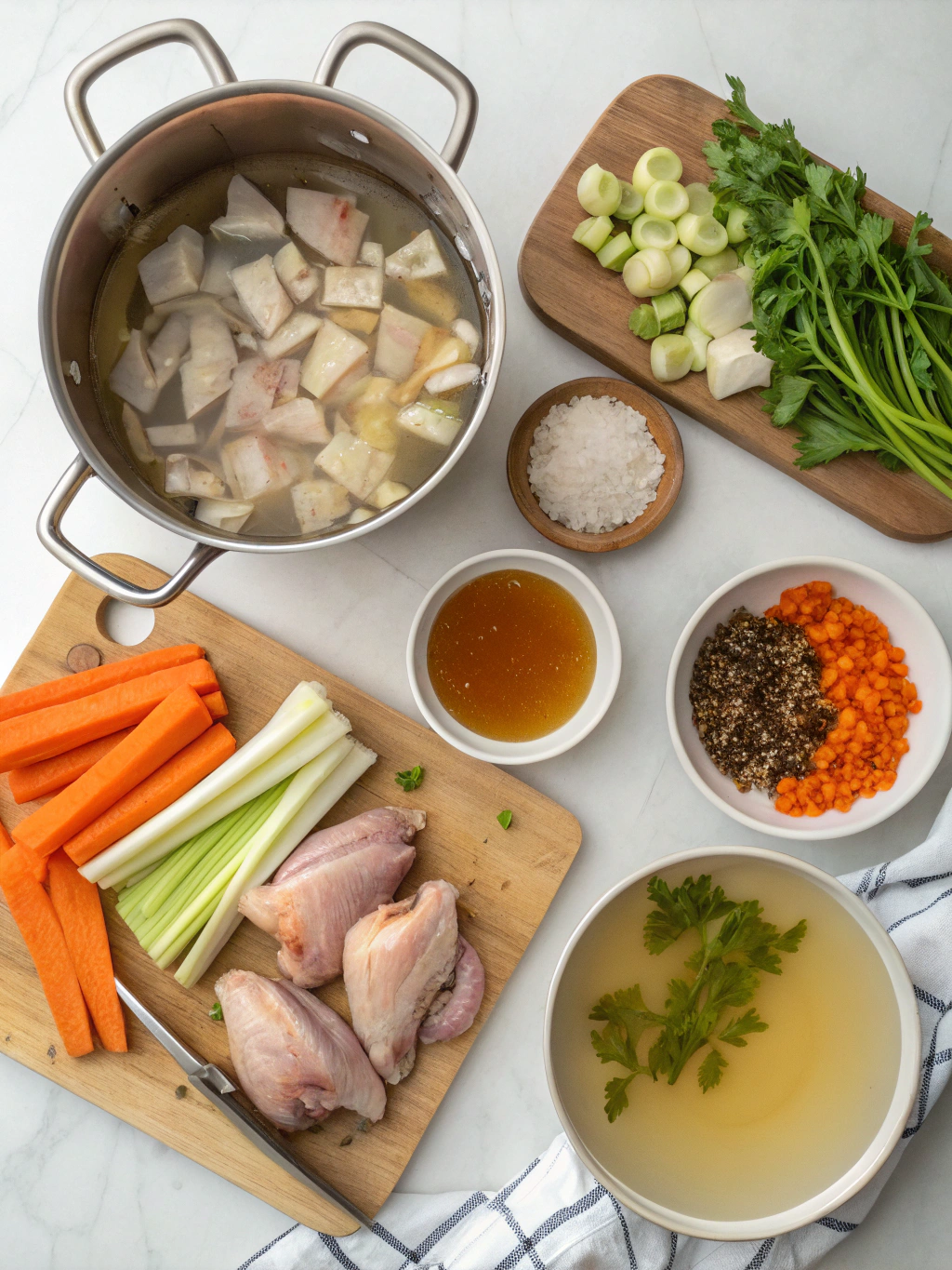 chicken bone broth recipe preparing steps