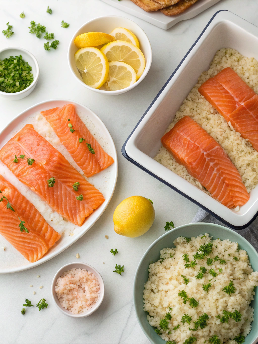 salmon and rice recipe preparing steps