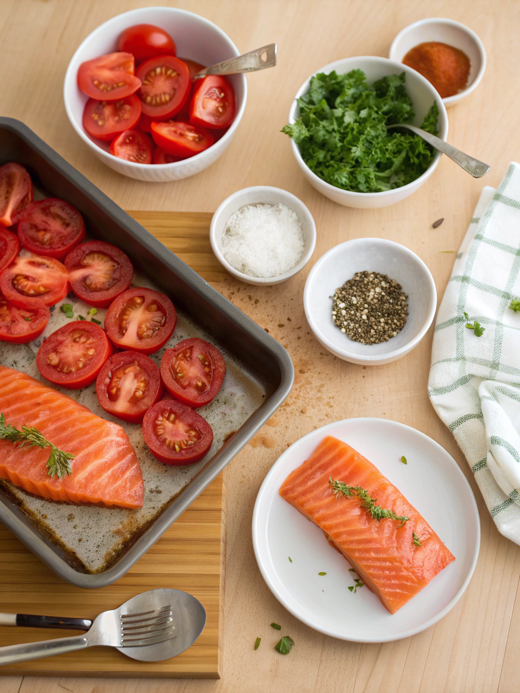 tuscan salmon recipe preparing steps